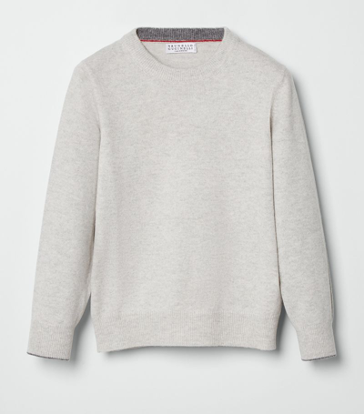 Shop Brunello Cucinelli Cashmere Sweater (4-12+ Years) In Grey