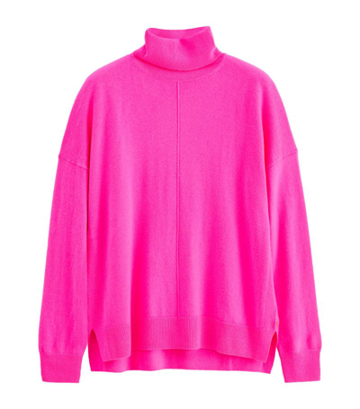 Shop Chinti & Parker Wool-cashmere Rollneck Sweater In Hotpink