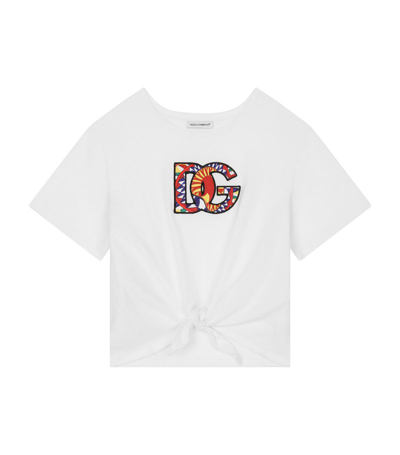 Shop Dolce & Gabbana Kids Cotton Logo T-shirt (8-14 Years) In Multi
