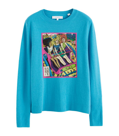 Shop Chinti & Parker X Barbie Roller Coaster Barbie Sweater In Blue