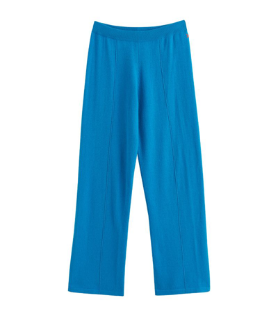 Shop Chinti & Parker Wool-cashmere Wide-leg Sweatpants In Blue