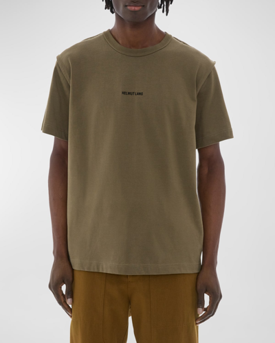 Shop Helmut Lang Men's Inside-out Logo T-shirt In Olv