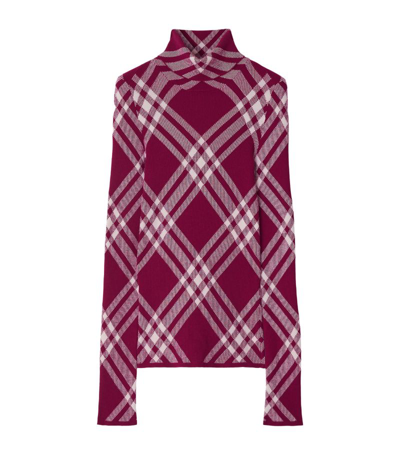 Shop Burberry Wool-blend Check Sweater In Multi