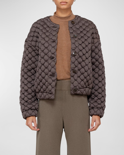 Shop Leset Jack Onion-quilted Bomber Jacket In Choco