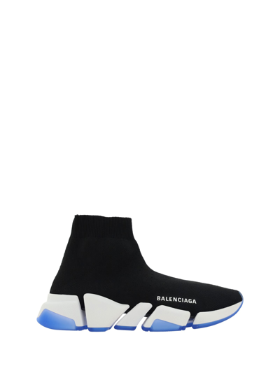 Shop Balenciaga Speed Sneakers In Black/whit/cl Az Blu