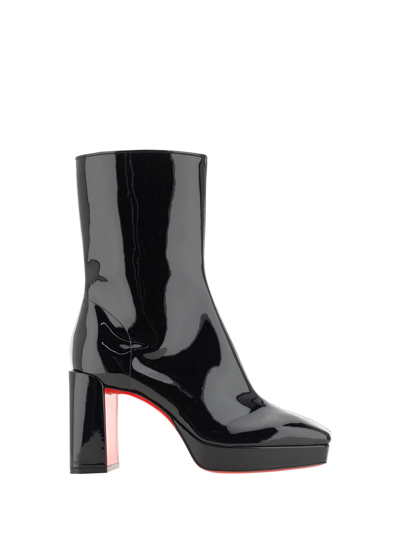Shop Christian Louboutin Heeled Alleo Ankle Boots In Black/lin Black