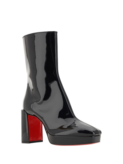 Shop Christian Louboutin Heeled Alleo Ankle Boots In Black/lin Black