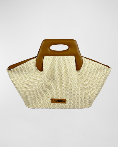 Shop Themoirè Dhea Eco-fabric Straw Top-handle Bag In Caramel