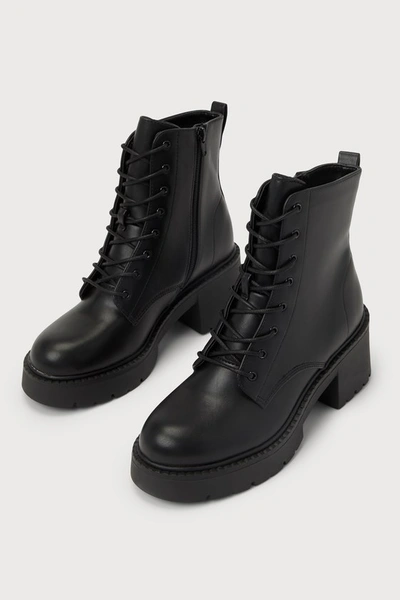 Shop Madden Girl Talent Black Lace-up Platform Combat Boots