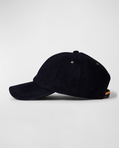 Shop Paul Smith Men's Suede Baseball Hat In Navy