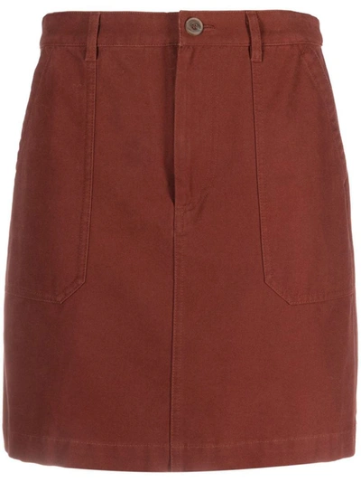 Shop Apc A.p.c. Leah Skirt In Red