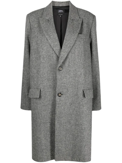 Shop Apc A.p.c. Mallory Coat In Grey