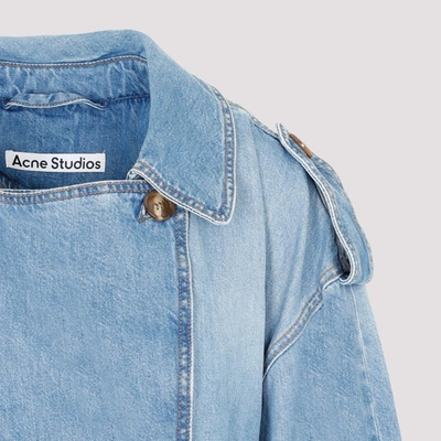 Shop Acne Studios Double-breasted Trench Coat In Blue