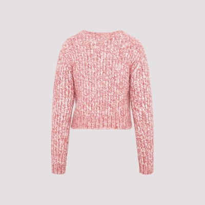 Shop Acne Studios Wool V Neck Sweater In Pink &amp; Purple