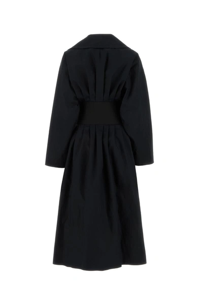Alaïa Alaia Belted Trench Coat In Technical Cotton In Noir