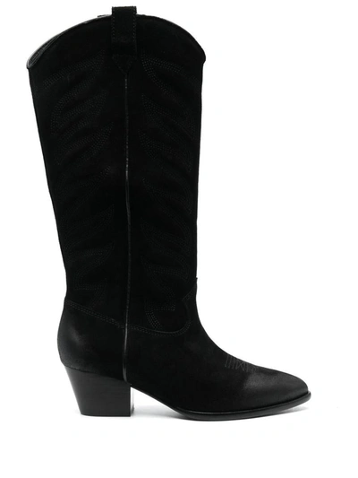 Shop Ash Heaven Leather Texan Boots In Black