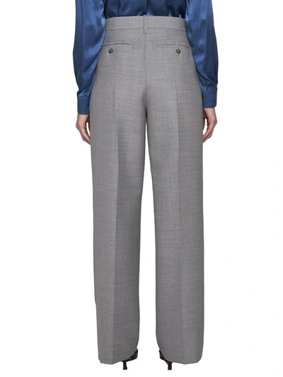 Shop Burberry Trousers In Light Grey Melange
