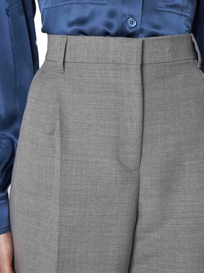 Shop Burberry Trousers In Light Grey Melange