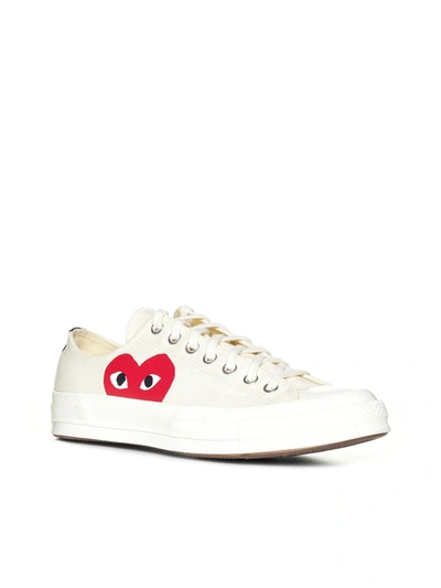 Shop Cdg Play Sneakers In White