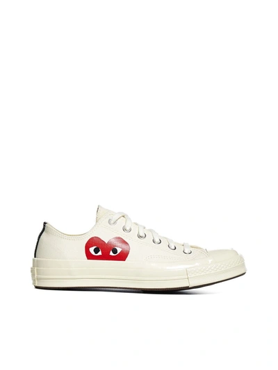 Shop Cdg Play Sneakers In White