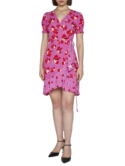 Shop Diane Von Furstenberg Dresses In Paper Tulip Lg Pink