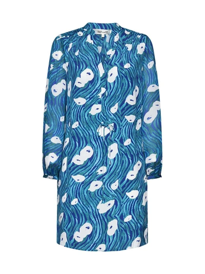 Shop Diane Von Furstenberg Dresses In Ocean Tide Quetzal Green