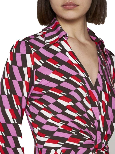 Shop Diane Von Furstenberg Dresses In Arta Geo Pink Me