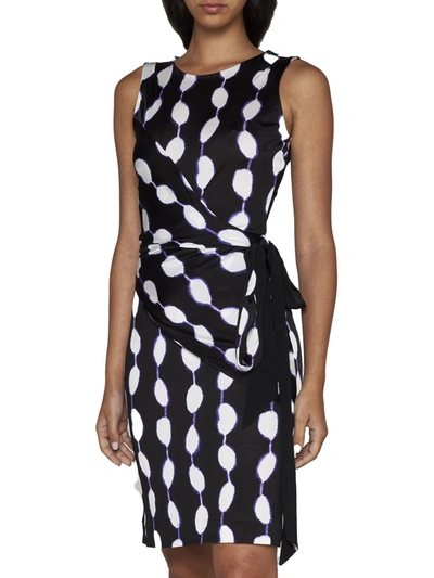Shop Diane Von Furstenberg Dresses In Shibori Dot Lg Black