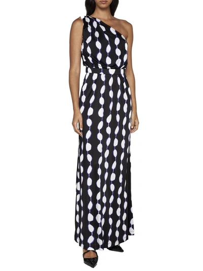 Shop Diane Von Furstenberg Dresses In Shibori Dot Lg Black