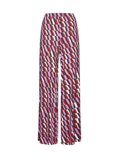 Shop Diane Von Furstenberg Trousers In Arta Geo Pink Me
