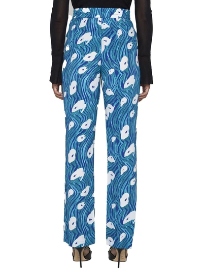 Shop Diane Von Furstenberg Trousers In Ocean Tide Quetzal Green