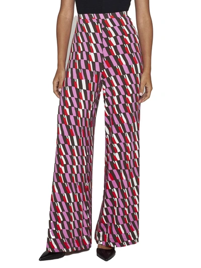 Shop Diane Von Furstenberg Trousers In Arta Geo Pink Me