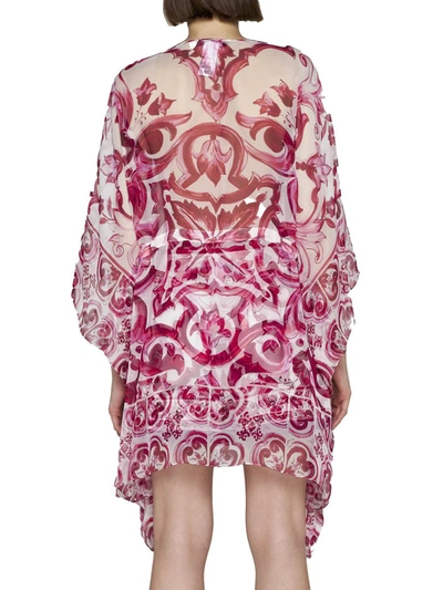 Shop Dolce & Gabbana Dresses In Tris Maioliche Fuxia