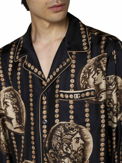 Shop Dolce & Gabbana Shirts In Monete Fdo Nero