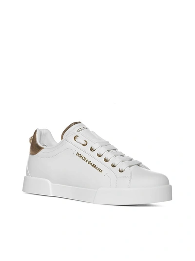 Shop Dolce & Gabbana Sneakers In Bianco Oro