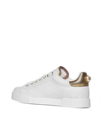 Shop Dolce & Gabbana Sneakers In Bianco Oro