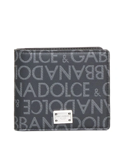 Shop Dolce & Gabbana Wallets In Nero Grigio