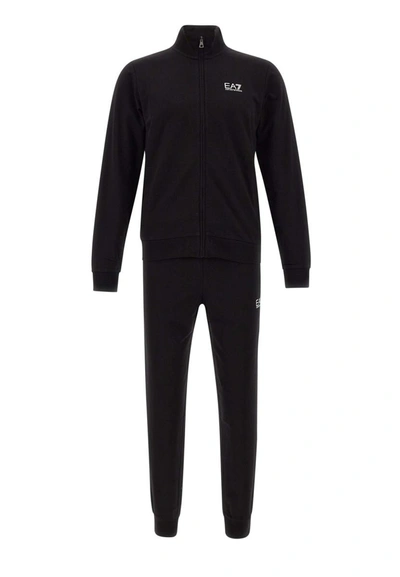 Shop Ea7 Emporio Armani Cotton Two-piece Suit In Black