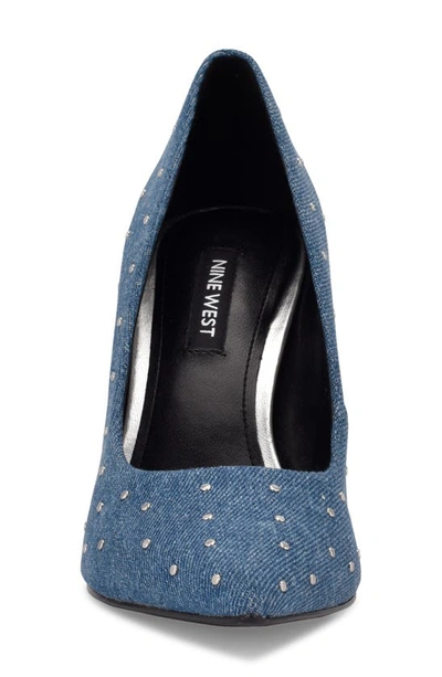 Shop Nine West Tenry Pointed Toe Pump In Denim