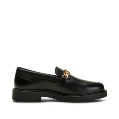 Shop Shoe The Bear - Thyra Chain Loafer Leather In Black