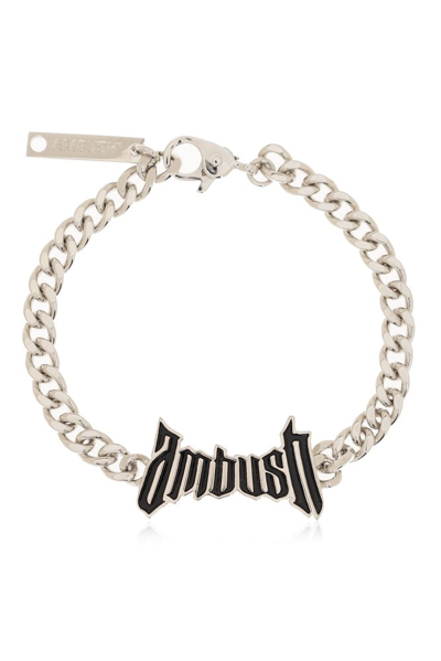 Shop Ambush Trad Logo Charm Bracelet In Silver