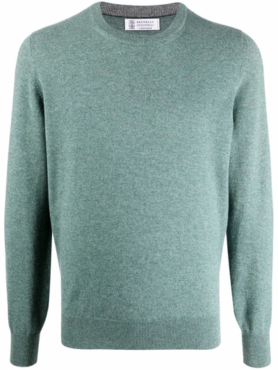 Shop Brunello Cucinelli Cashmere Sweater In Green