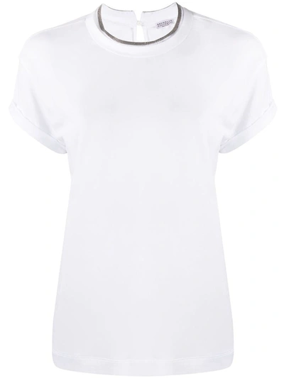 Shop Brunello Cucinelli Cotton T-shirt With Pocket In White