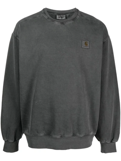 Shop Carhartt Wip Cotton Sweatshirt With Logo In Grey