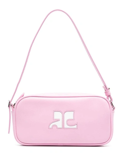 Shop Courrèges Leather Handbag In Pink