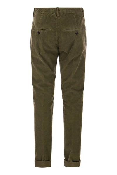 Shop Dondup Gaubert - Slim Milleraies Trousers In Military Green