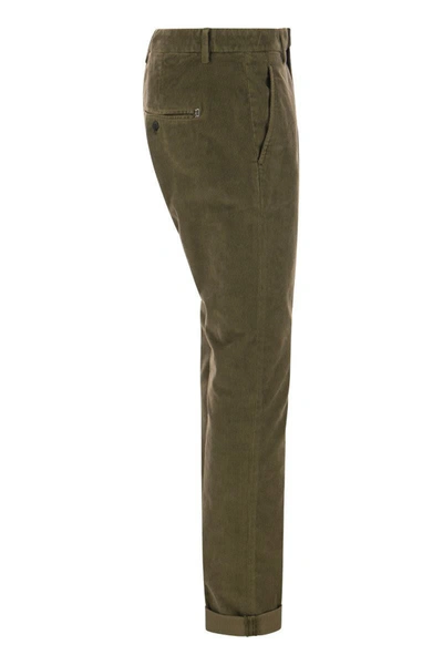 Shop Dondup Gaubert - Slim Milleraies Trousers In Military Green