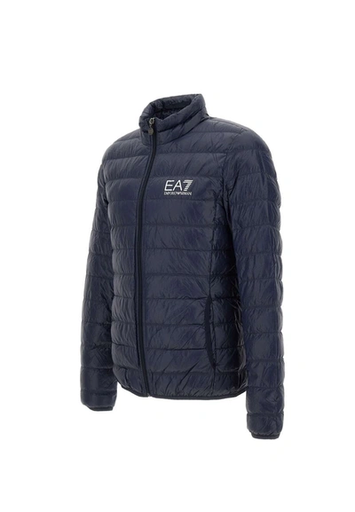 Shop Ea7 Emporio Armani "core Identity" Down Jacket In Blue