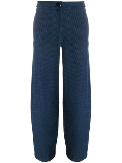 Shop Emporio Armani Ea7  Jacquard Trousers In Blue