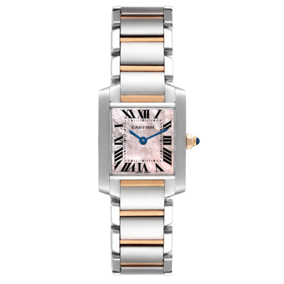 Cartier Tank Francaise Steel Rose Gold Mother Of Pearl Ladies Watch W51027q4 Box Papers In Not Applicable